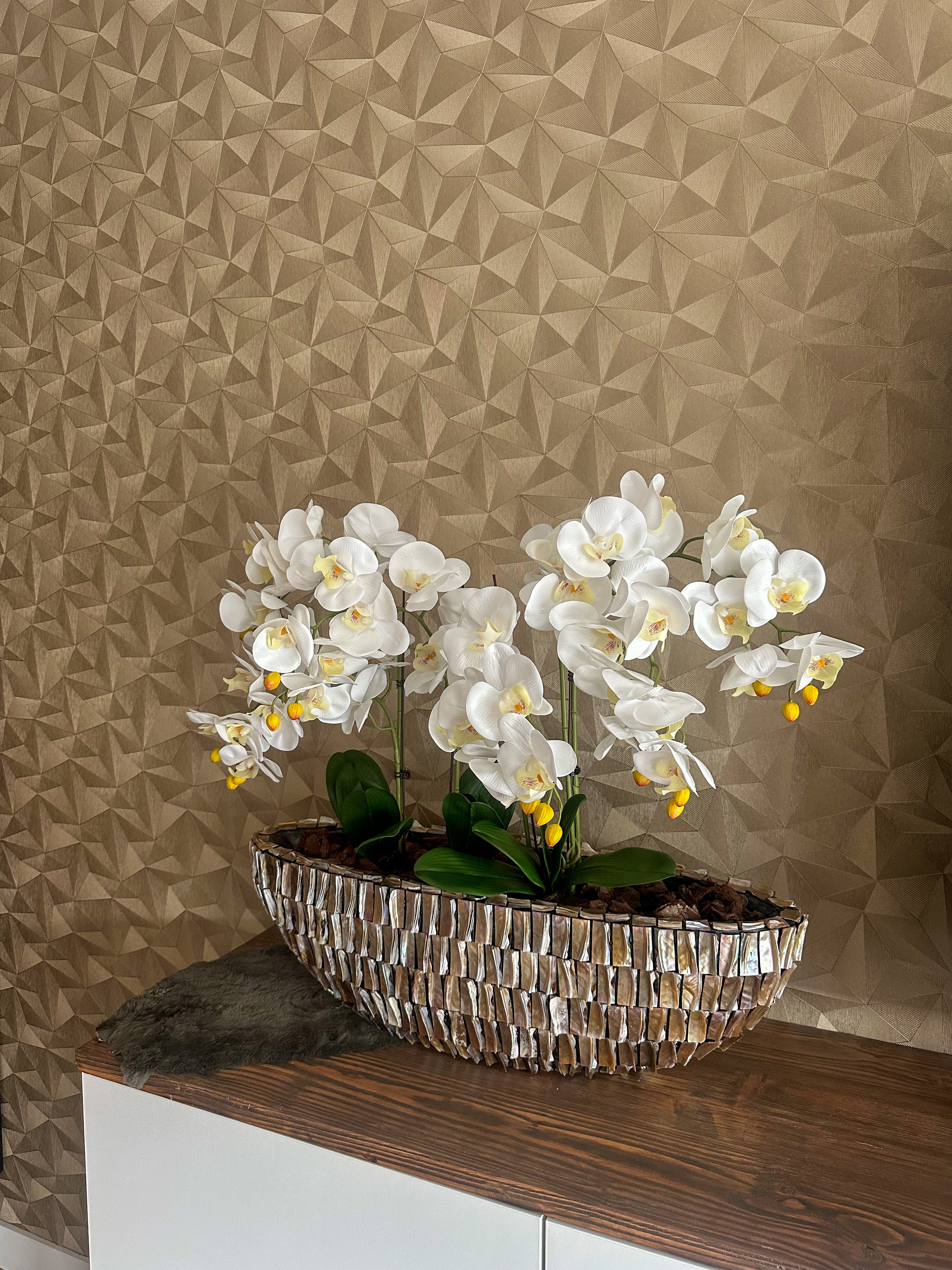 Tidal Elegance Schelpenvaas met orchideeën