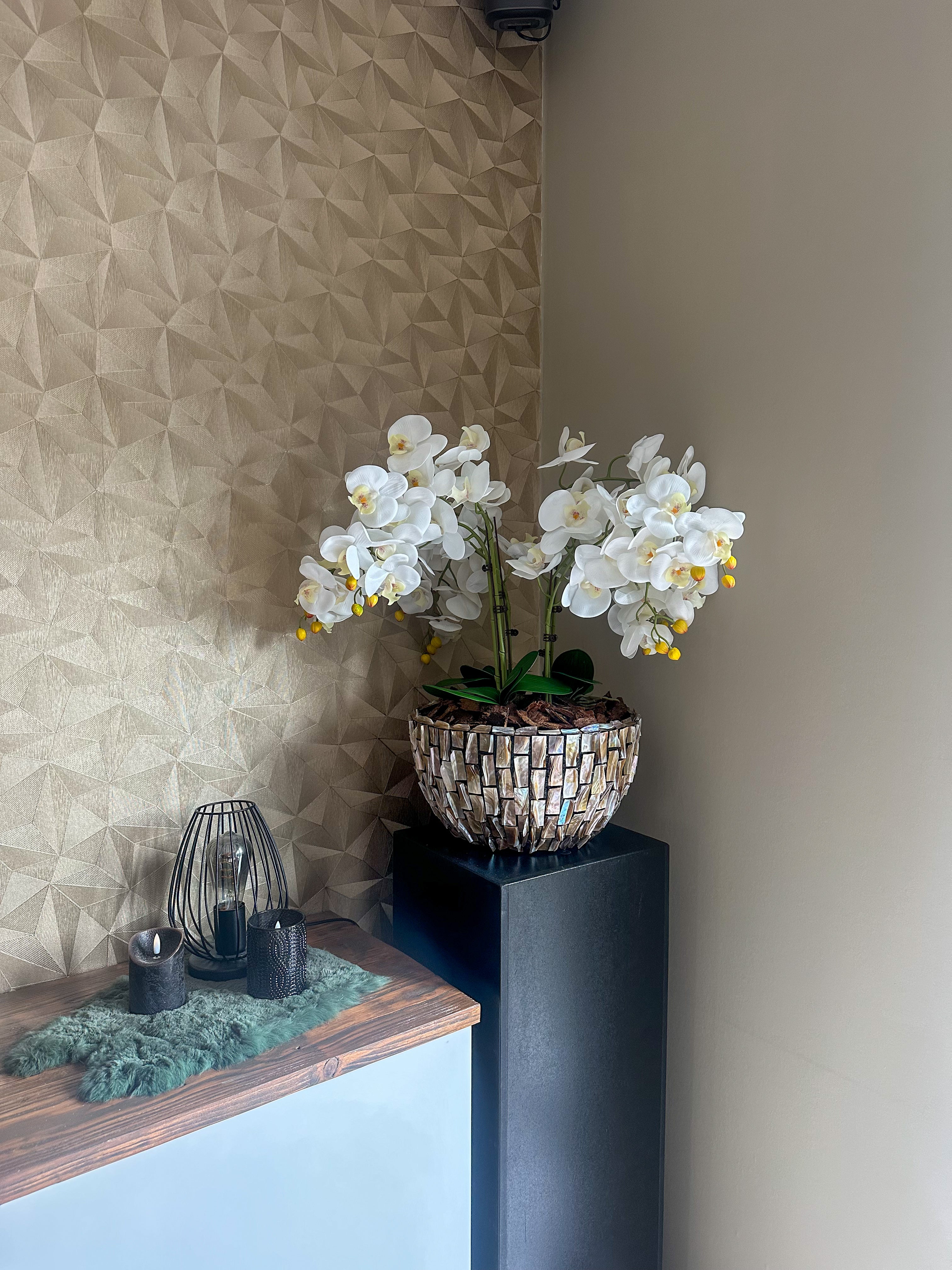 AquaMosaic Schelpenvaas met orchideeën